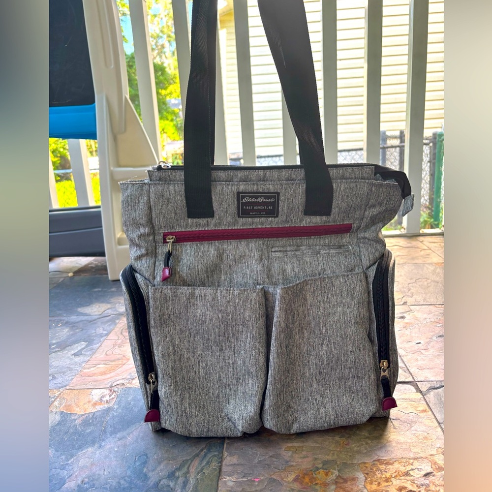 Eddie Bauer Gray and Black Baby Bag